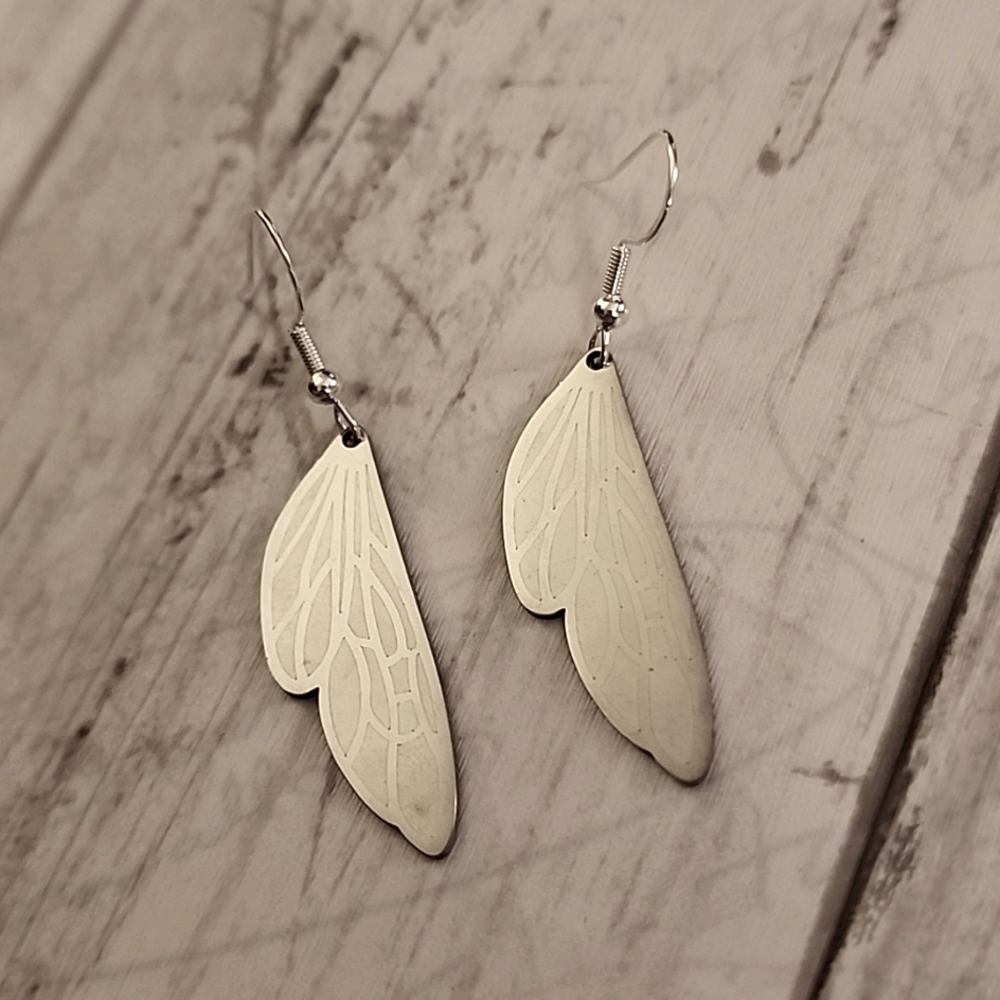 Wing Earrings Stainless Steel 925 S Posts